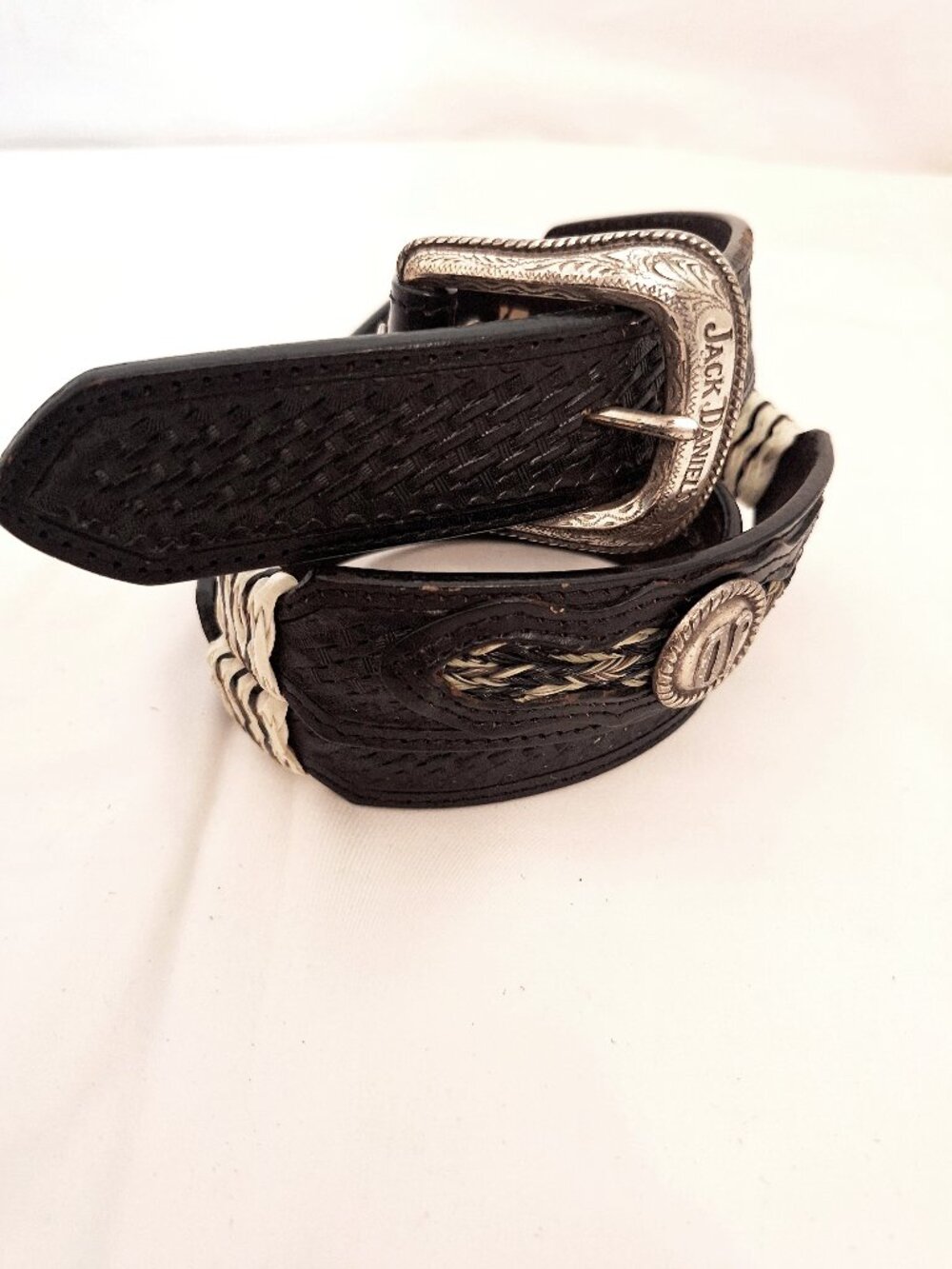 Jack Daniels Old No 7 Western Concha Belt 40 Black Vintage